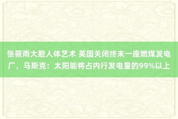 张筱雨大胆人体艺术 英国关闭终末一座燃煤发电厂，马斯克：太阳能将占内行发电量的99%以上