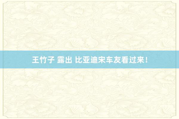王竹子 露出 比亚迪宋车友看过来！