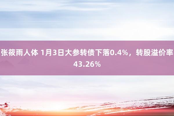 张筱雨人体 1月3日大参转债下落0.4%，转股溢价率43.26%