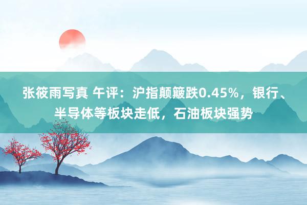 张筱雨写真 午评：沪指颠簸跌0.45%，银行、半导体等板块走低，石油板块强势
