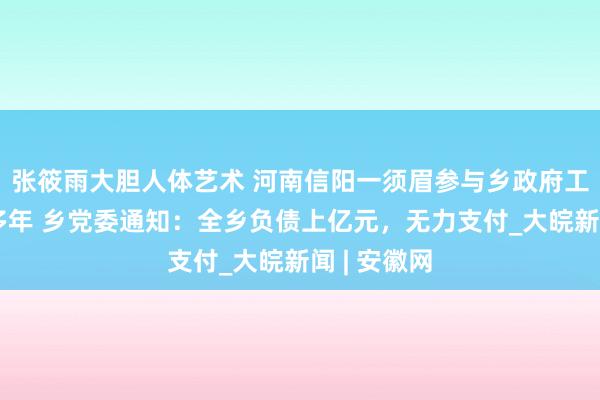 张筱雨大胆人体艺术 河南信阳一须眉参与乡政府工程被负债多年 乡党委通知：全乡负债上亿元，无力支付_大皖新闻 | 安徽网