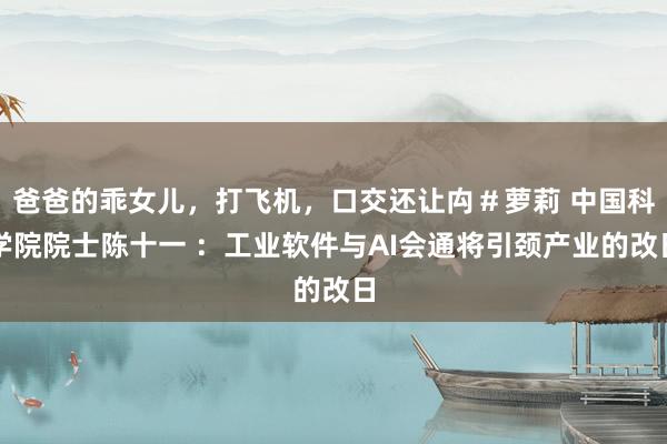 爸爸的乖女儿，打飞机，口交还让禸＃萝莉 中国科学院院士陈十一 ：工业软件与AI会通将引颈产业的改日