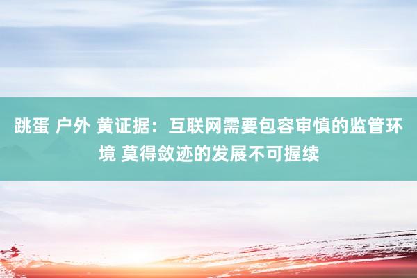 跳蛋 户外 黄证据：互联网需要包容审慎的监管环境 莫得敛迹的发展不可握续