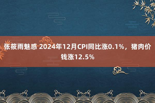 张筱雨魅惑 2024年12月CPI同比涨0.1%，猪肉价钱涨12.5%