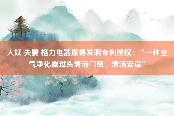 人妖 夫妻 格力电器赢得发明专利授权：“一种空气净化器过头清洁门径、清洁安设”