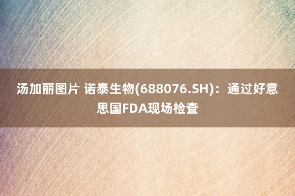 汤加丽图片 诺泰生物(688076.SH)：通过好意思国FDA现场检查