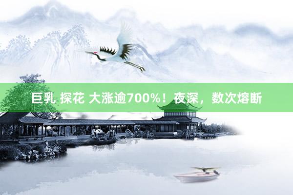 巨乳 探花 大涨逾700%！夜深，数次熔断