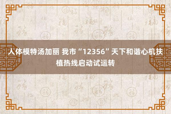 人体模特汤加丽 我市“12356”天下和谐心机扶植热线启动试运转