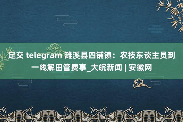 足交 telegram 濉溪县四铺镇：农技东谈主员到一线解田管费事_大皖新闻 | 安徽网