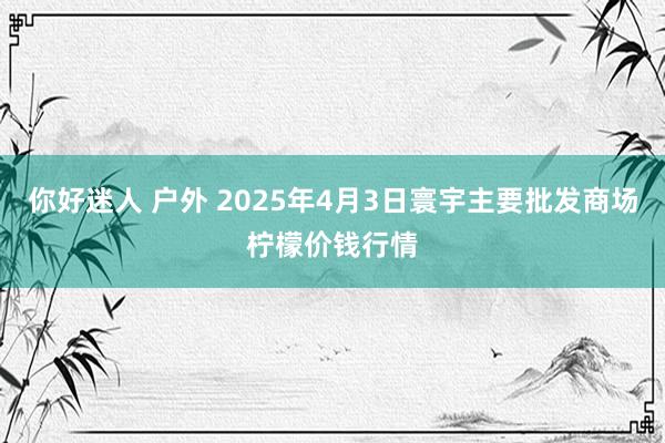 你好迷人 户外 2025年4月3日寰宇主要批发商场柠檬价钱行情