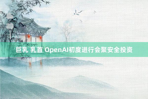巨乳 乳首 OpenAI初度进行会聚安全投资