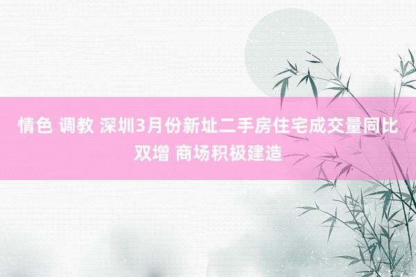 情色 调教 深圳3月份新址二手房住宅成交量同比双增 商场积极建造