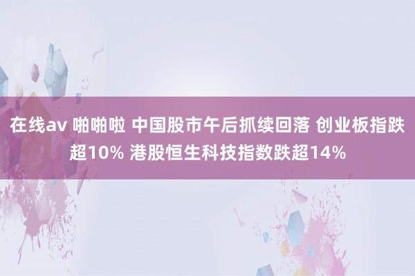 在线av 啪啪啦 中国股市午后抓续回落 创业板指跌超10% 港股恒生科技指数跌超14%