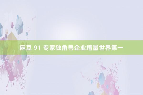 麻豆 91 专家独角兽企业增量世界第一