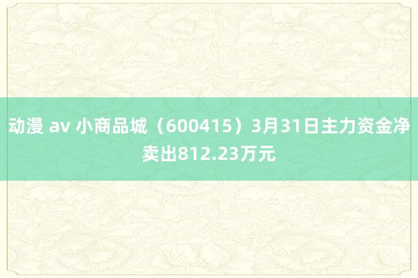 动漫 av 小商品城（600415）3月31日主力资金净卖出812.23万元