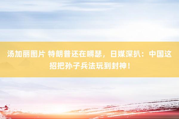 汤加丽图片 特朗普还在嘚瑟，日媒深扒：中国这招把孙子兵法玩到封神！