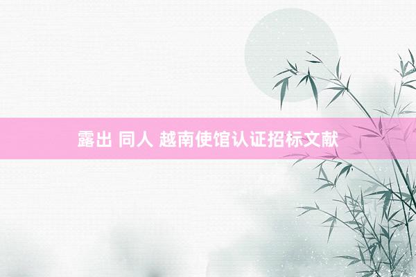 露出 同人 越南使馆认证招标文献