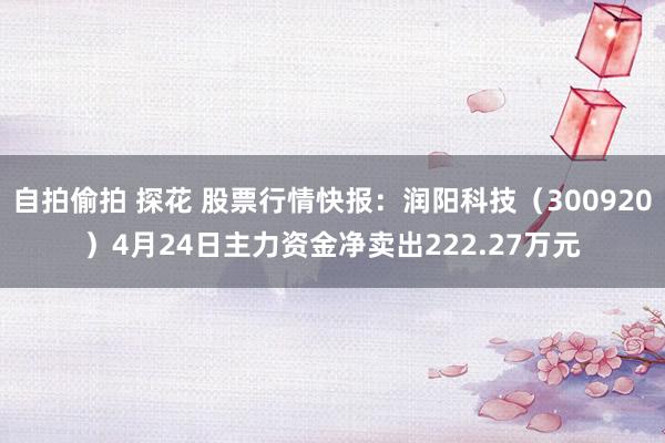 自拍偷拍 探花 股票行情快报：润阳科技（300920）4月24日主力资金净卖出222.27万元