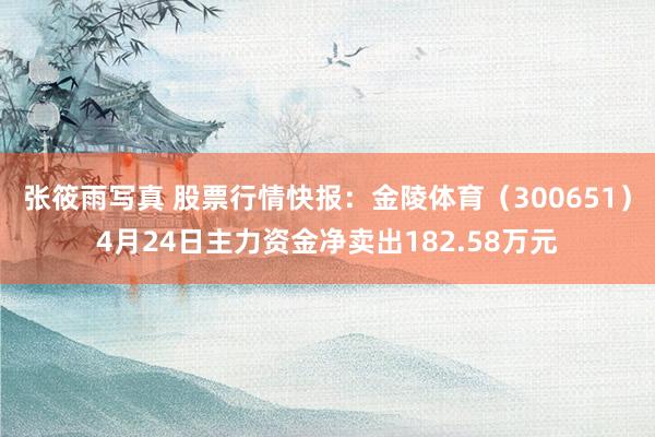 张筱雨写真 股票行情快报：金陵体育（300651）4月24日主力资金净卖出182.58万元